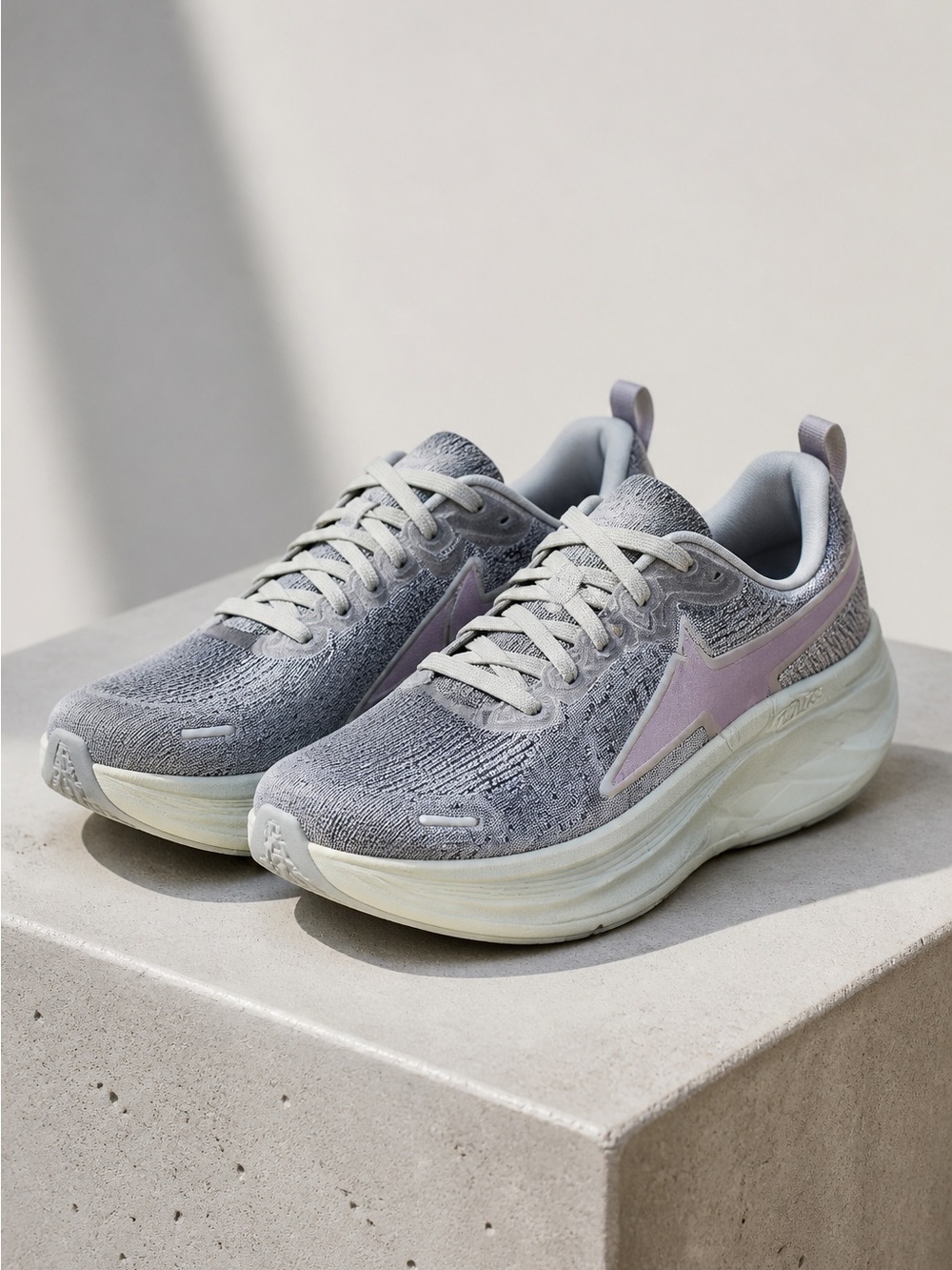 Avia Women's Light Runner Sneakers with Pale Lilac Accent Gray/Green 8.5